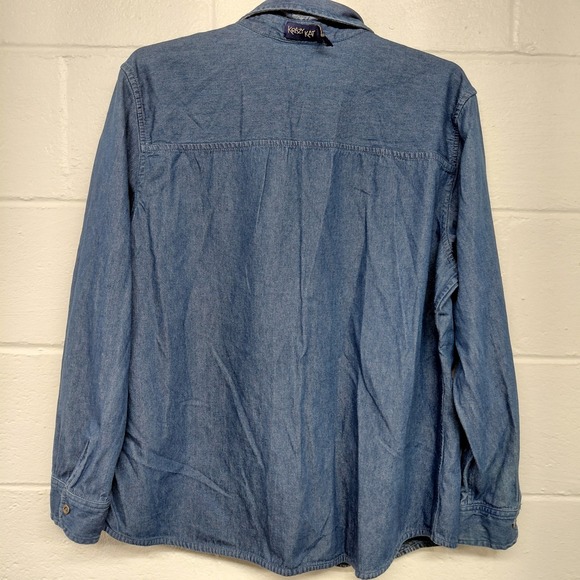 Krazy Kat Reversible Women's Size XXL Button Up Floral 100% Cotton Denim Look - Picture 4 of 11